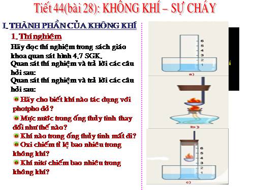 Bài 28. Không khí - Sự cháy