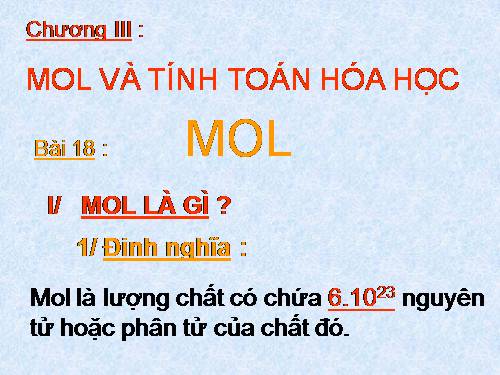 Bài 18. Mol