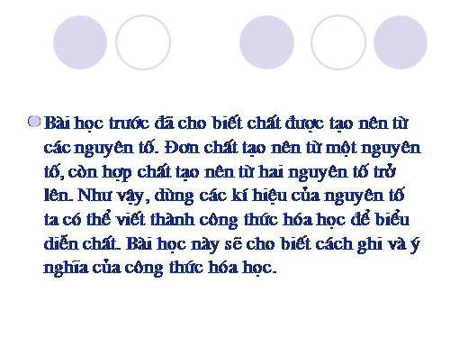 Bài 9. Công thức hoá học