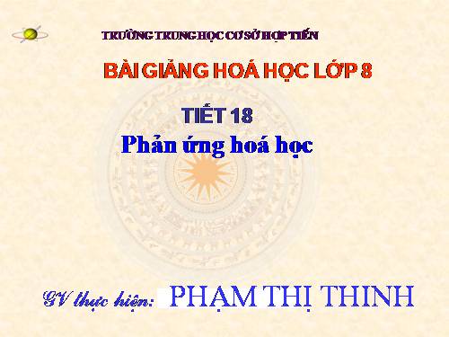 Bài 13. Phản ứng hoá học