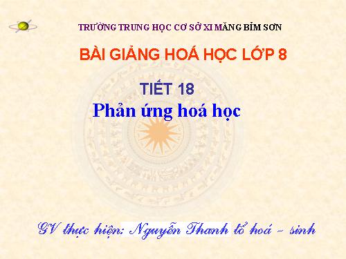 Bài 13. Phản ứng hoá học