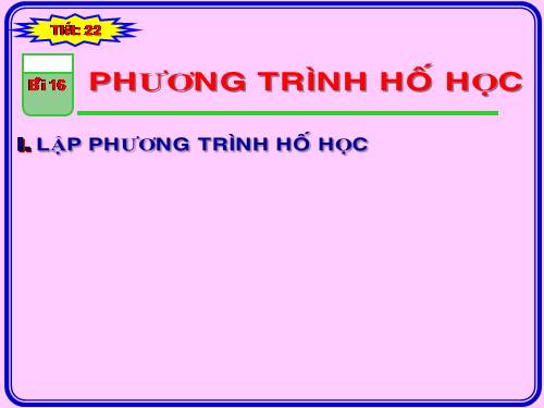 Bài 16. Phương trình hoá học