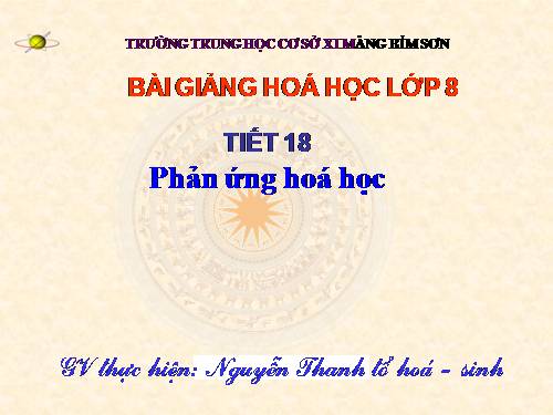 Bài 13. Phản ứng hoá học