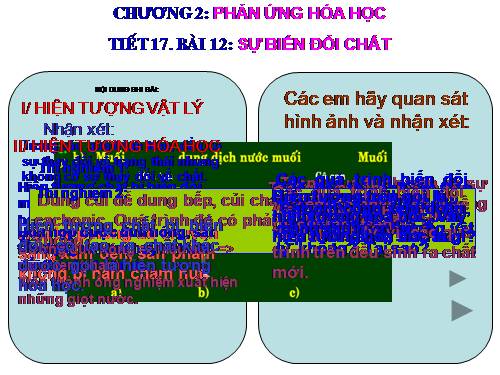 Bài 12. Sự biến đổi chất
