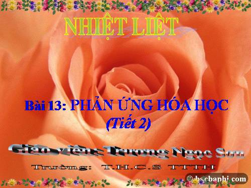 Bài 13. Phản ứng hoá học