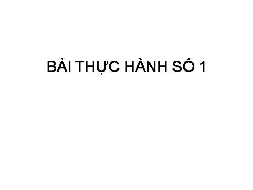 Bài 3. Bài thực hành 1