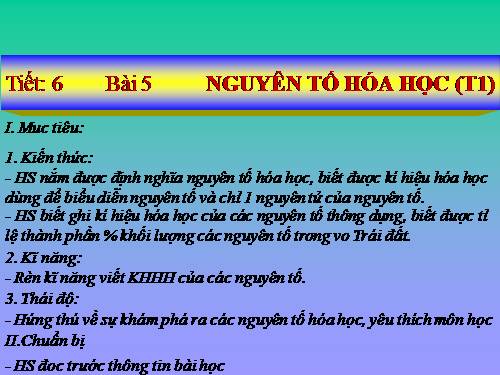 Bài 5. Nguyên tố hoá học
