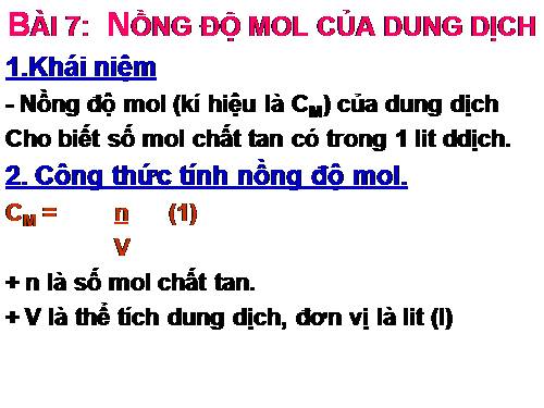 Bài 42. Nồng độ dung dịch