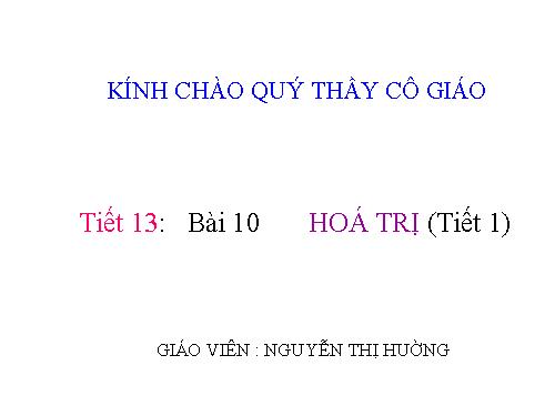 Bài 10. Hoá trị