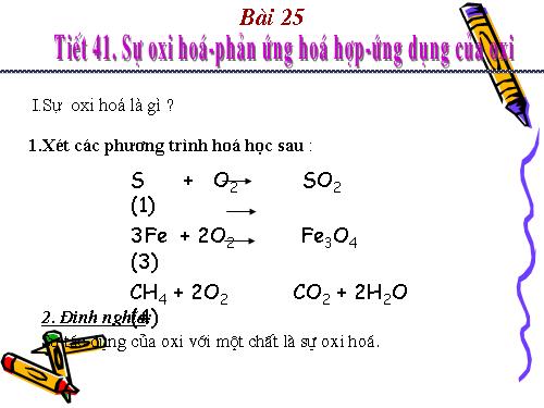 Bài 25. Sự oxi hoá - Phản ứng hoá hợp - Ứng dụng của oxi