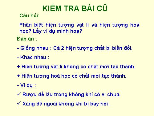 Bài 13. Phản ứng hoá học