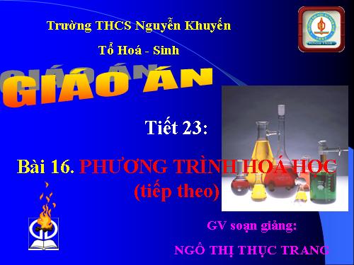Bài 16. Phương trình hoá học