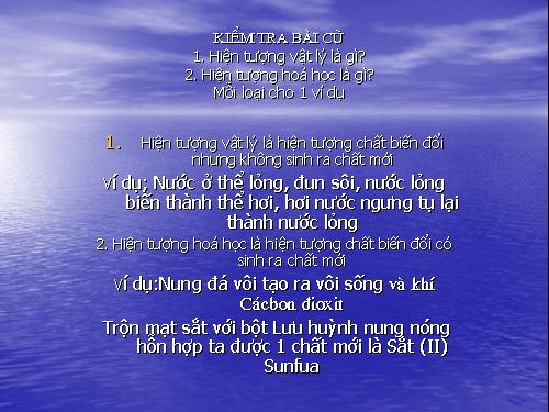 Bài 13. Phản ứng hoá học