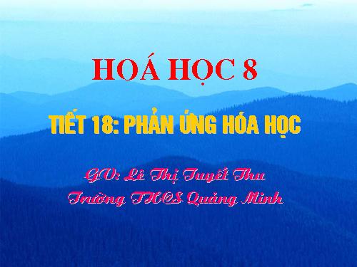 Bài 13. Phản ứng hoá học