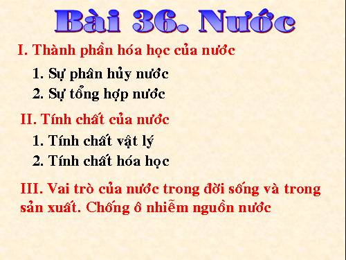 Bài 36. Nước