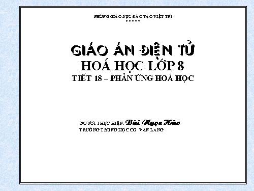 Bài 13. Phản ứng hoá học