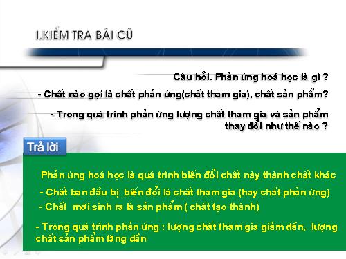 Bài 13. Phản ứng hoá học