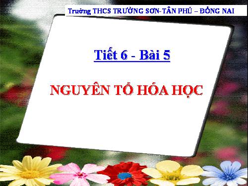 Bài 5. Nguyên tố hoá học