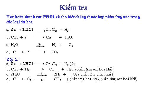 Bài 33. Điều chế khí hiđro - Phản ứng thế