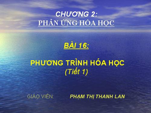 Bài 16. Phương trình hoá học