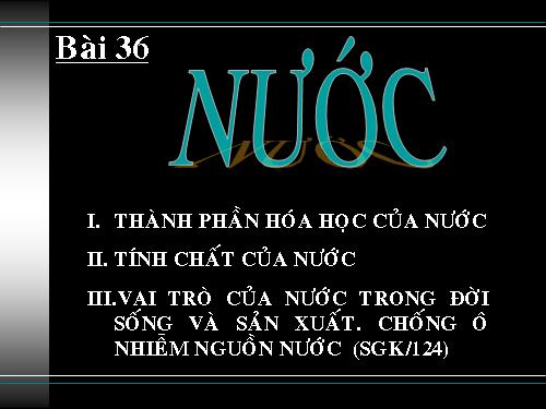 Bài 36. Nước