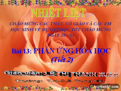 Bài 13. Phản ứng hoá học