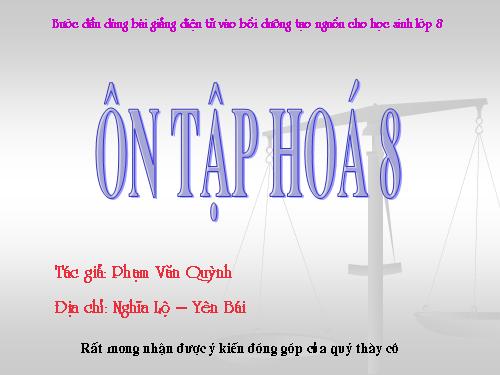 Ôn tập hóa học 8 (HKI)