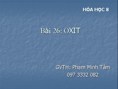 Bài 26. Oxit