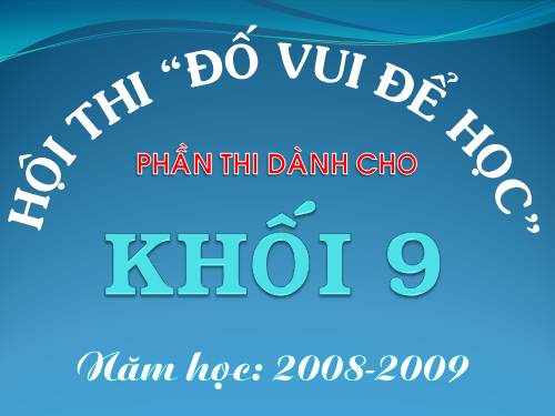 ĐỐ VUI HÓA HỌC