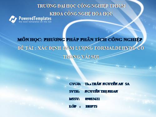 Phân tích formaldehid trong vải sợi