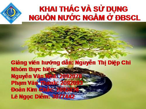 Khai thác và sử dụng nước ngầm ở ĐBSCL