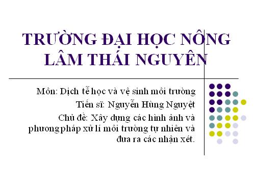 dịch tễ môi trường chăn nuôi