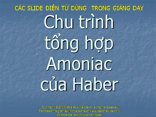 Chu trinh tong hop NH3