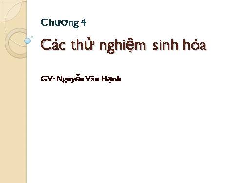 Phản ứng sinh hóa kiểm nghiệm vi sinh vật