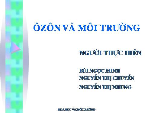 ozon và môi trường