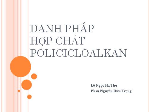 Danh pháp các hợp chất vòng