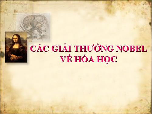 Lịch sử các giải nobel hóa học