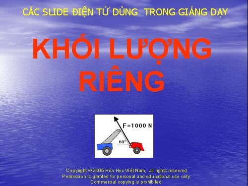khoi luong rieng