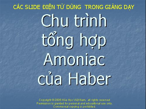 Chu trinh tong hop Amoniac