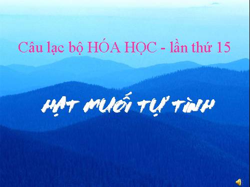 CLB hóa học- muối