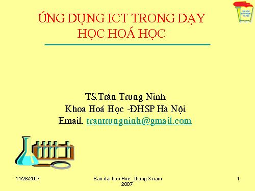 Ứng dụng của ICT trong dạy hóa học