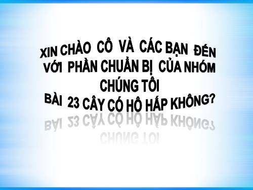 Bài 23. Cây có hô hấp không?