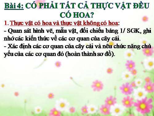 Bài 4. Có phải tất cả thực vật đều có hoa?