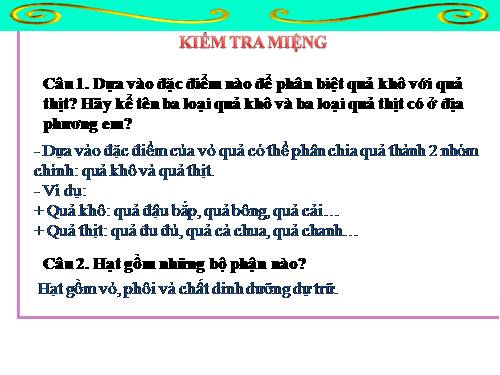 Bài 33. Hạt và các bộ phận của hạt