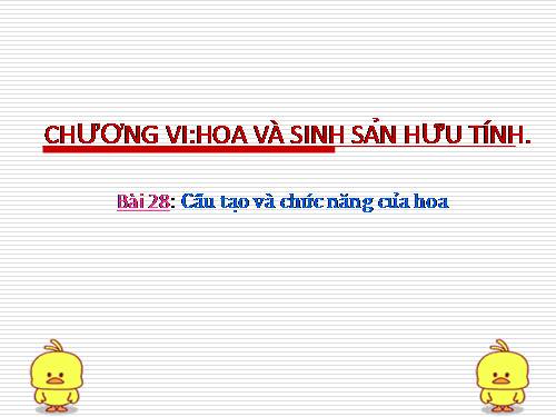 Bài 28. Cấu tạo và chức năng của hoa