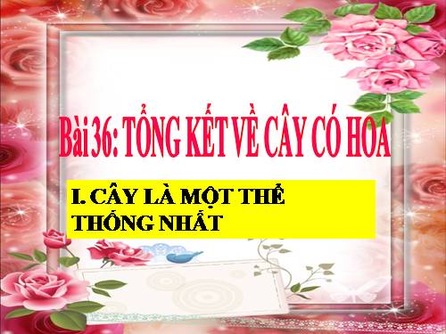 Bài 36. Tổng kết về cây có hoa