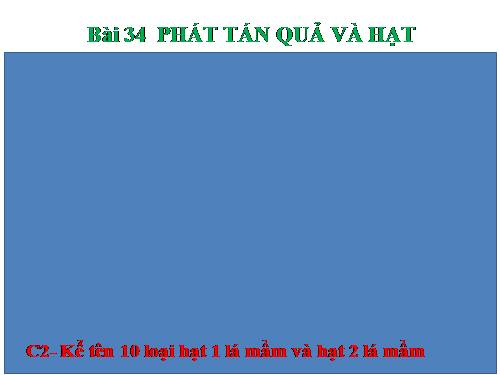 Bài 34. Phát tán của quả và hạt