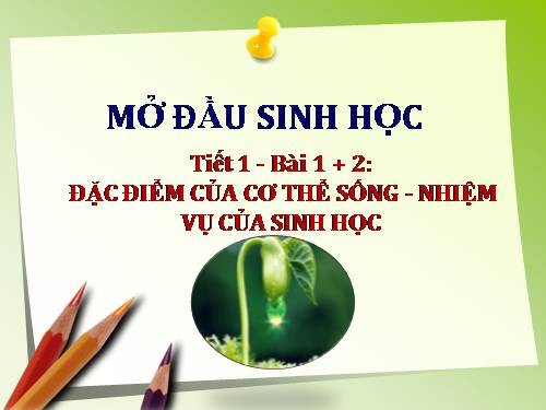 Bài 1. Đặc điểm của cơ thế sống