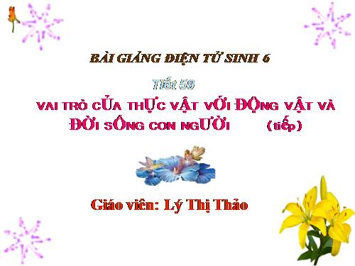 Bài 48. Vai trò của thực vật đối với động vật và đối với đời sống con người