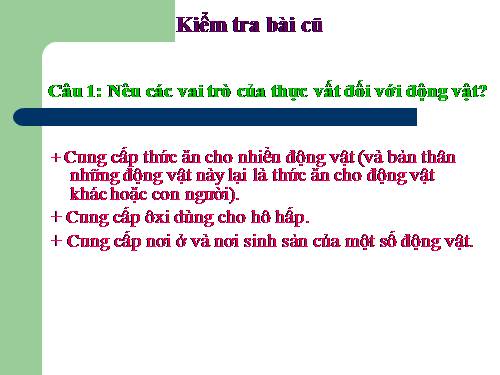 Bài 48. Vai trò của thực vật đối với động vật và đối với đời sống con người